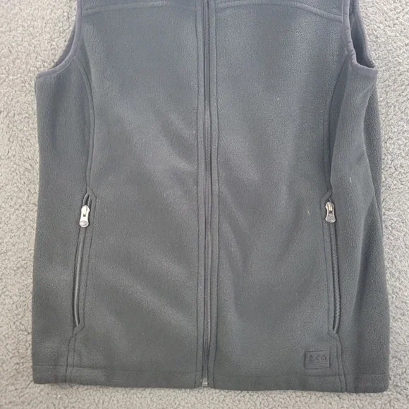REI Polartec Vest Black Womens Large Fleece Full Zip Sweater Zip Pockets Casual - Picture 8 of 16